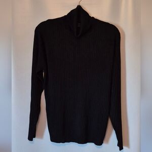 Karen Scott Black Turtleneck Sweater with Long Sleeves